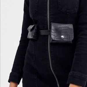 Faux croc utility belt bag
